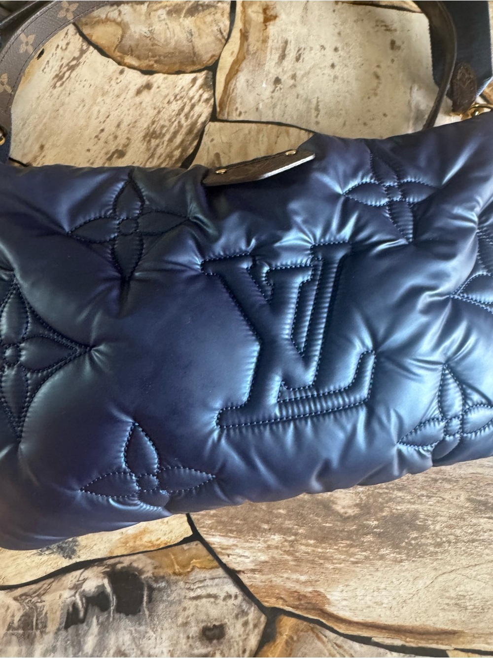Louis Vuitton Deep Navy Quilted Monogram Puffer Double Strap bag - Picture 2 of 4